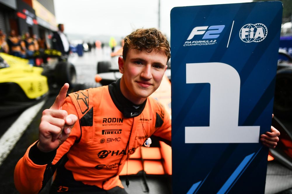Alex Dunne won two F2 feature races with Rodin Motorsport