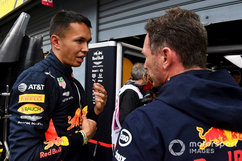 Alexander Albon, Red Bull Racing, with Christian Horner, Team Principal, Red Bull Racing