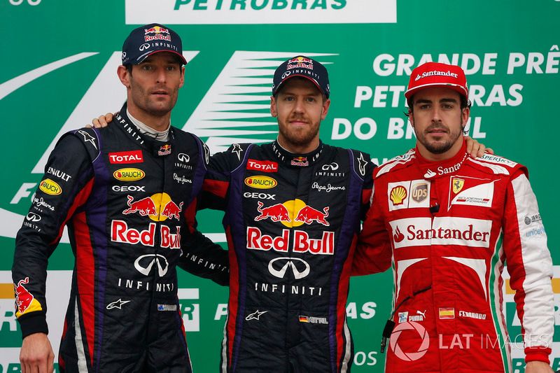 Podio: Ganador de la carrera Sebastian Vettel, Red Bull Racing, segundo lugar Mark Webber, Red Bull