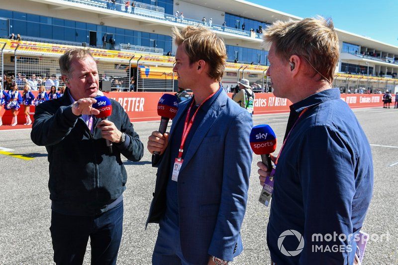 Martin Brundle, Nico Rosberg and Simon Lazenby