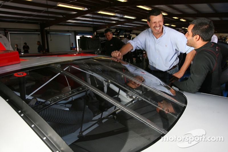 Juan Pablo Montoya and Red Bull VP of competition Gunther Steiner