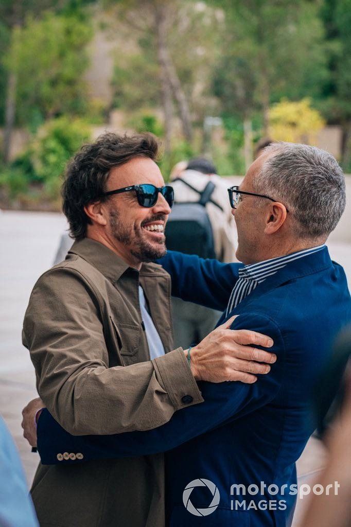Fernando Alonso, Aston Martin Racing, con Stefano Domenicali