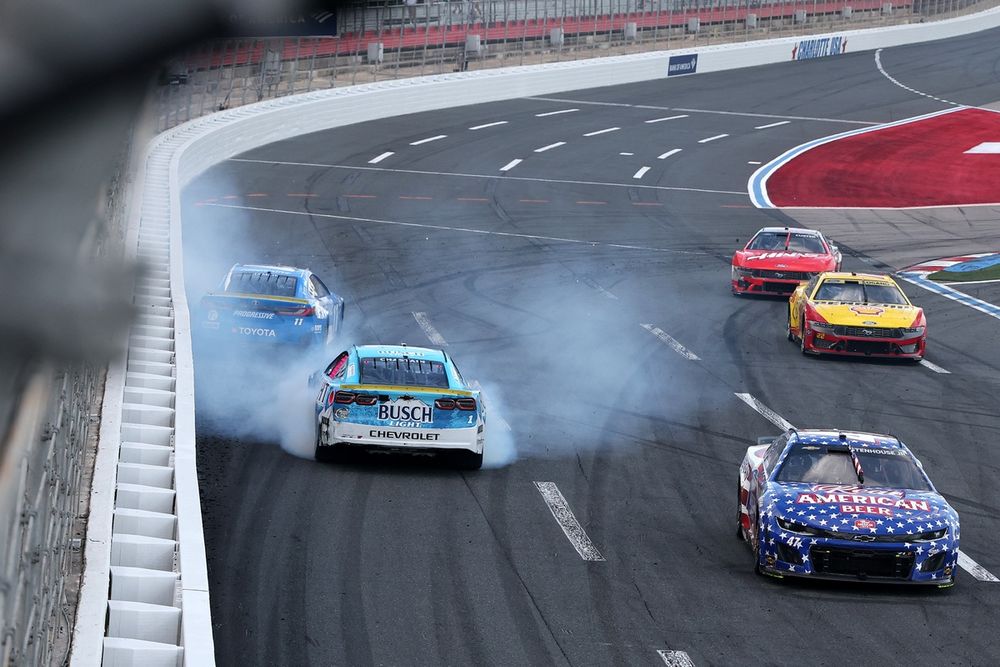 Ross Chastain and Denny Hamlin spin