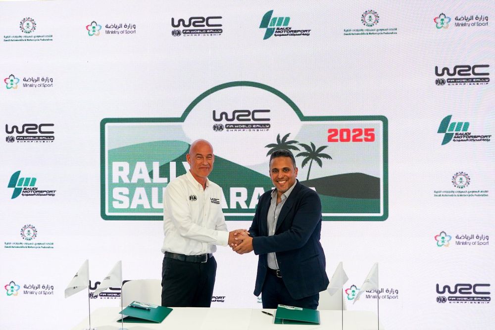 HRH Prince Khalid Bin Sultan Al Abdullah Al-Faisal, Chairman of the Saudi Automobile and Motorcycle Federation and the Saudi Motorsport Company, WRC Promoter CEO Jona Siebel