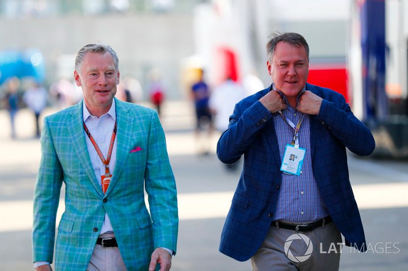 Sean Bratches, Managing Director of Commercial Operations, Formula One Group, with Burke Magnus, Executive Vice President, Programming and Scheduling, ESPN