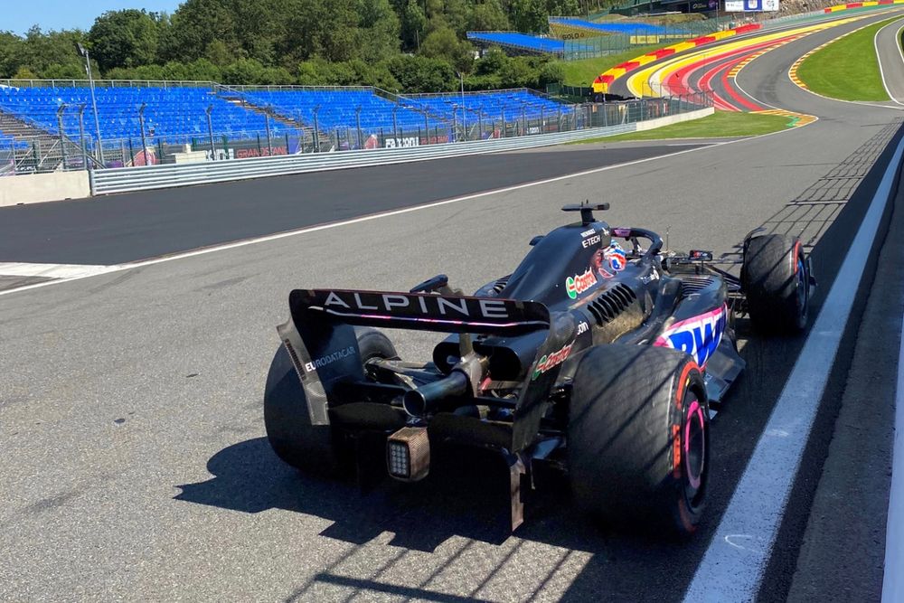Jack Doohan con l'Alpine nei test Pirelli a Spa prima che piovesse