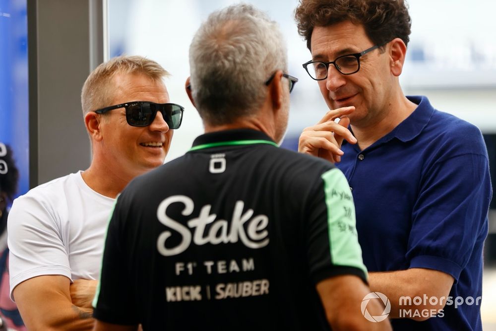 Kimi Raikkonen, Alessandro Alunni Bravi, Team Representative, Stake F1 Team KICK Sauber, Mattia Binotto, CEO and CTO, Stake F1 Team KICK Sauber 