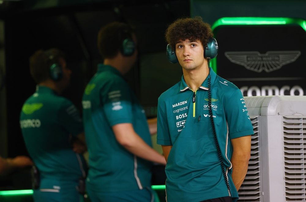 Jak Crawford, Aston Martin F1 Team looks on during the F1 Grand Prix of Bahrain 