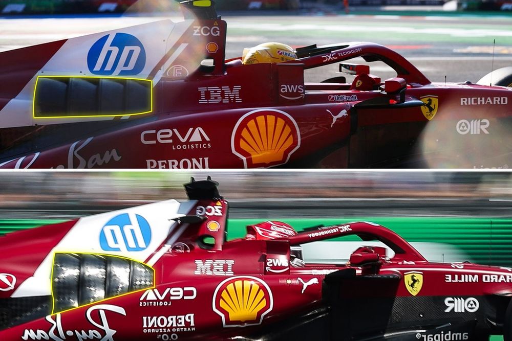 Durante la FP2 Hamilton ha provato due configurazioni sul raffreddamento, inclusa una più chiusa 