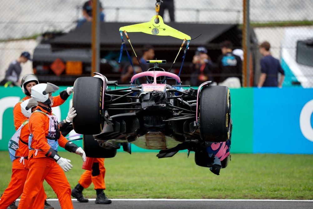 L'Alpine di Franco Colapinto dopo il crash nella gara sprint di Interlagos