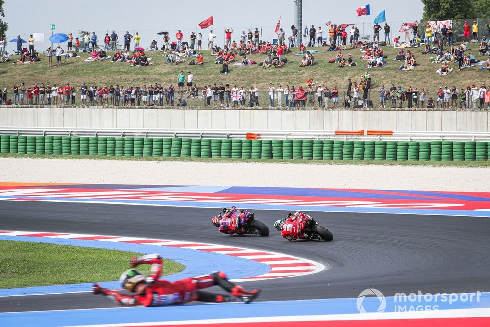 Een kostbare schuiver voor Bagnaia tijdens het tweede MotoGP-weekend in Misano.