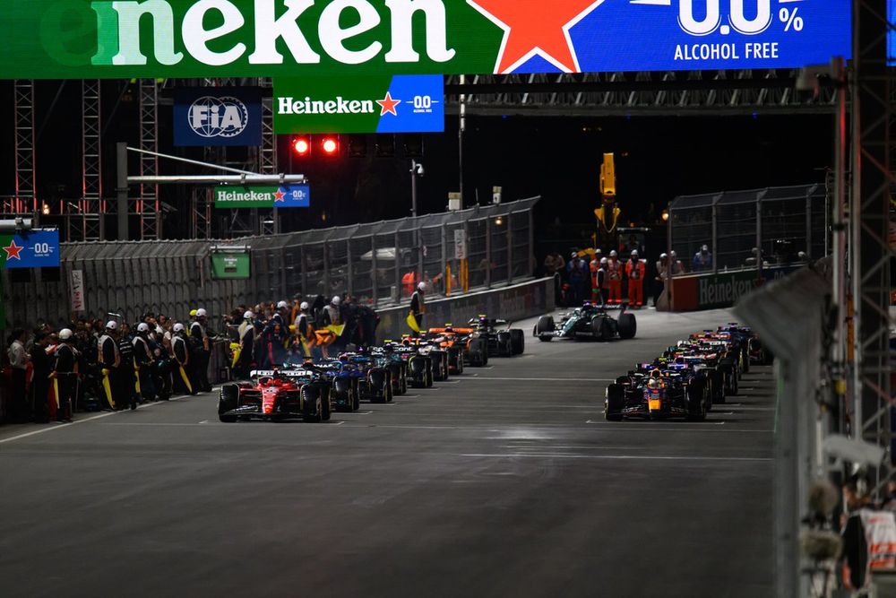 La grille de départ du GP de Las Vegas en 2023.
