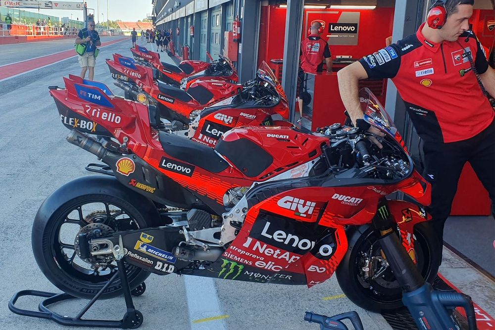 Ducati bikes in the pitlane