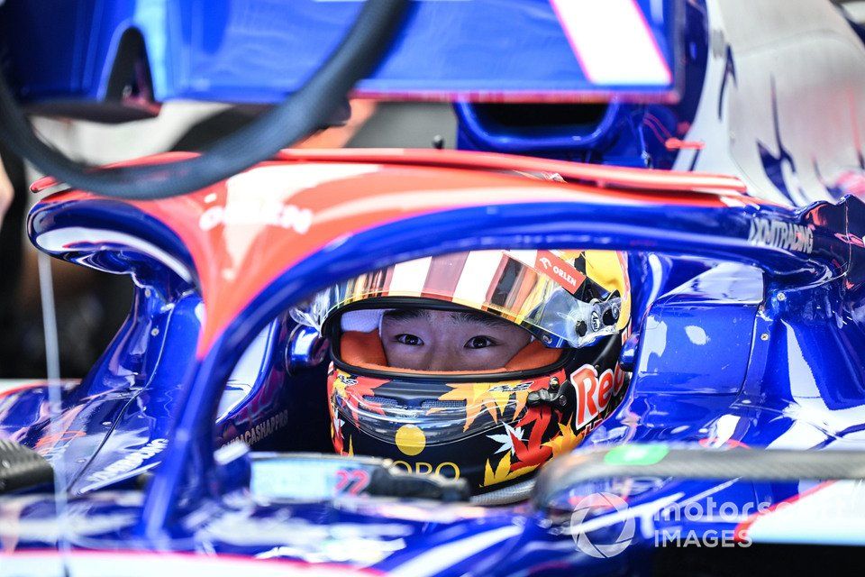 Yuki Tsunoda, Visa Cash App RB F1 Team, sits in the car