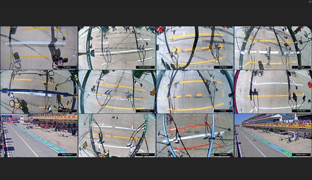 Le telecamere in pit lane per visionare che una penalità venga scontata correttamente durante i pit stop