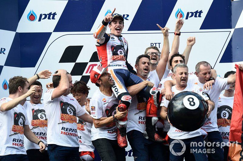 En 2019 Marc Márquez completó su mejor temporada, logrando la octava corona mundial, sexta en MotoGP