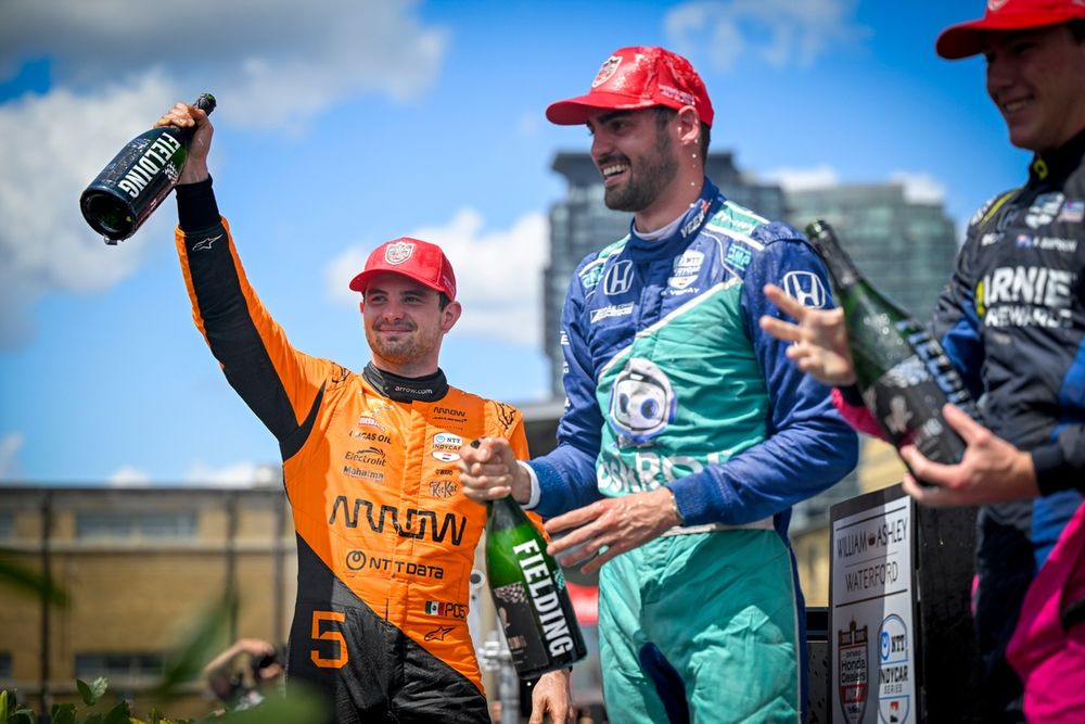 Patricio O'ward, Arrow McLaren, Rinus Veekay, Dale Coyne Racing, Kyffin Simpson, Chip Ganassi Racing