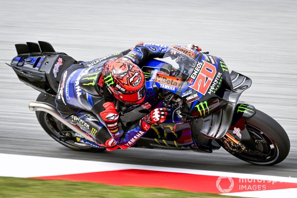 Quartararo in actie met de nieuwe aerodynamica van de Yamaha M1.