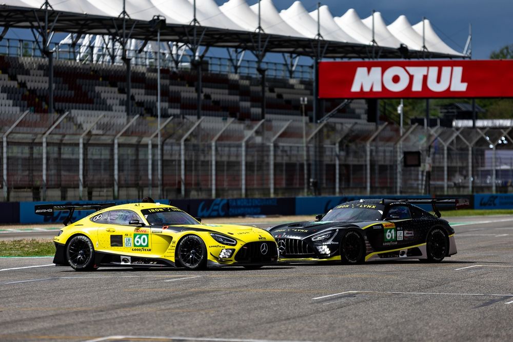 #60 Iron Lynx Mercedes-AMG LMGT3: Claudio Schiavoni, Matteo Cressoni, Matteo Cairoli, #61 Iron Lynx Mercedes-AMG LMGT3: Christian Ried, Lin Hodenius, Maxime Martin