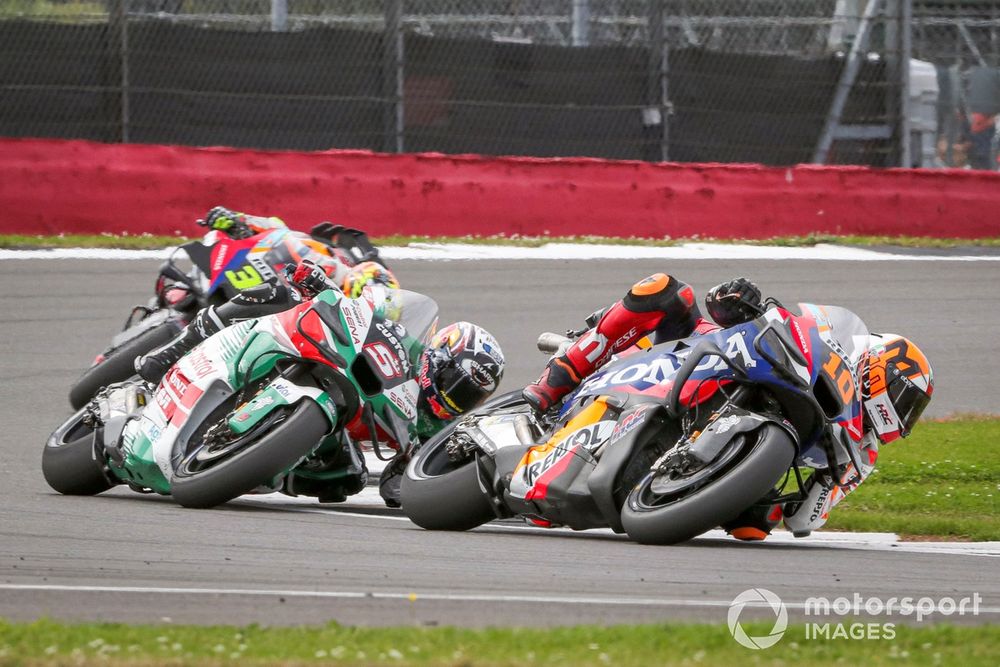 Luca Marini, Johann Zarco y Joan Mir, los tres pilotos de Honda en MotoGP, a los que se unirá el rookie Chantra