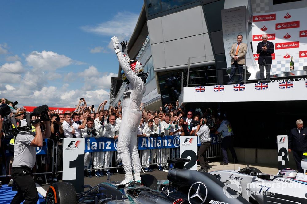 Hamilton has been ever-present on the British GP podium for a decade