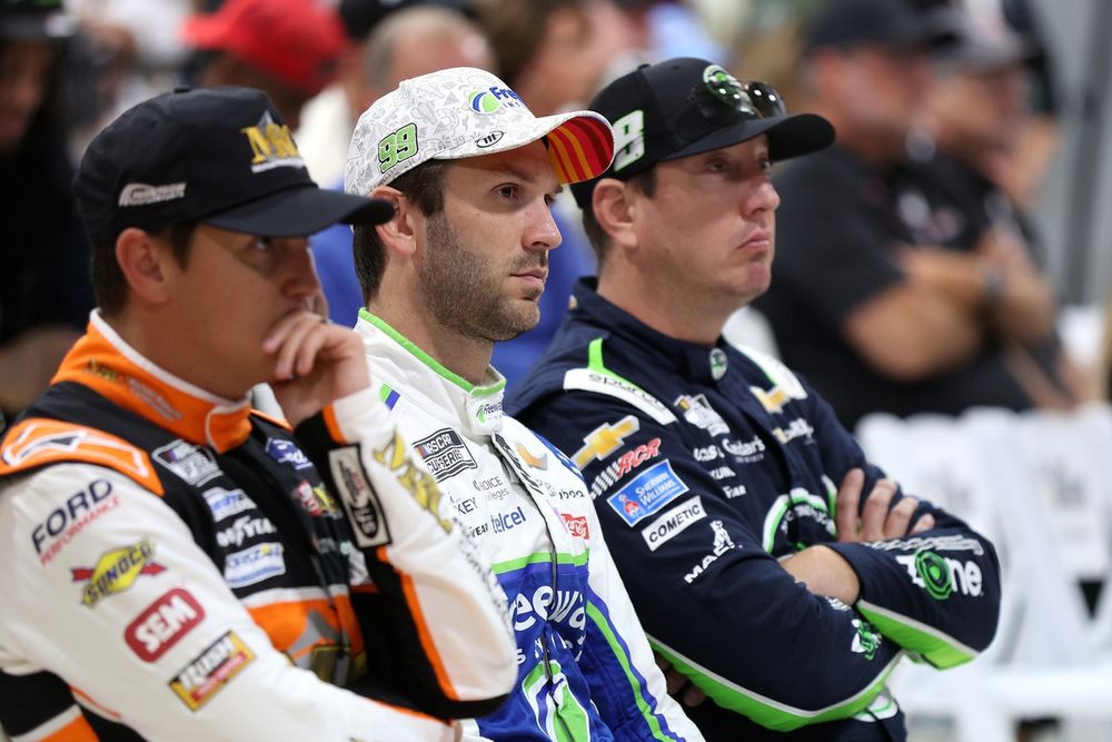 Daniel Suarez, Trackhouse Chevrolet, Kyle Busch, Richard Childress Racing Chevrolet, Zane Smith, Front Row Motorsports Ford
