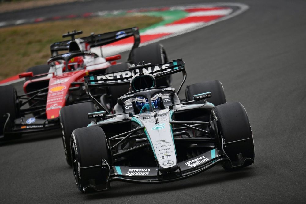 Charles Leclerc, Ferrari, George Russell, Mercedes