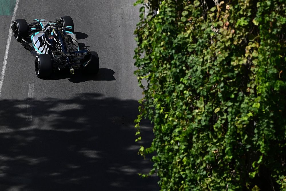 F1 Azerbaijan GP: Russell fastest in first practice as Antonelli's Mercedes breaks down