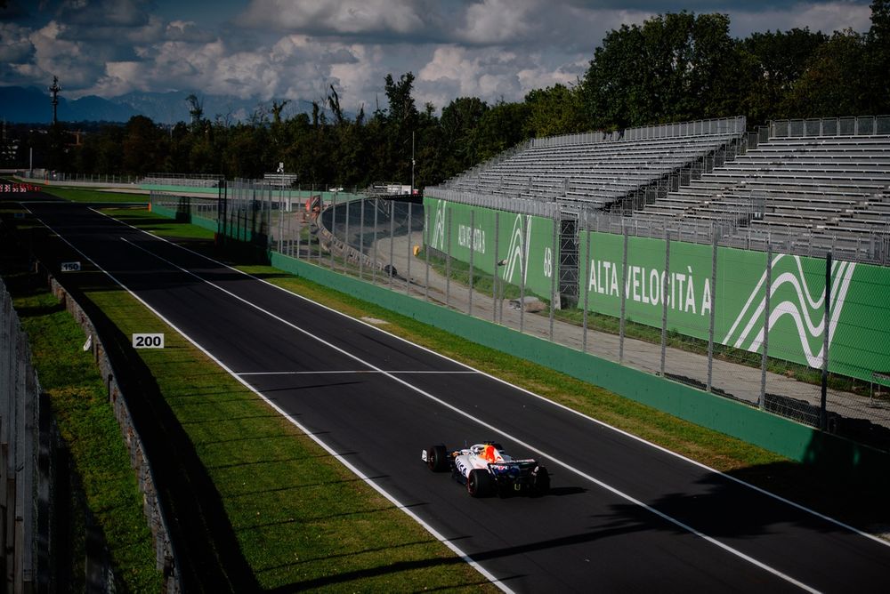 Racing Bulls' Isack Hadjar testing 2026 Pirelli tyres in Monza