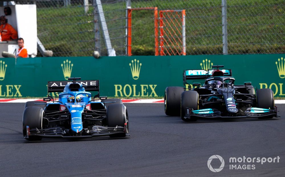 Fernando Aloneso, Alpine A 521, Lewis Hamilton, Mercedes W. 12