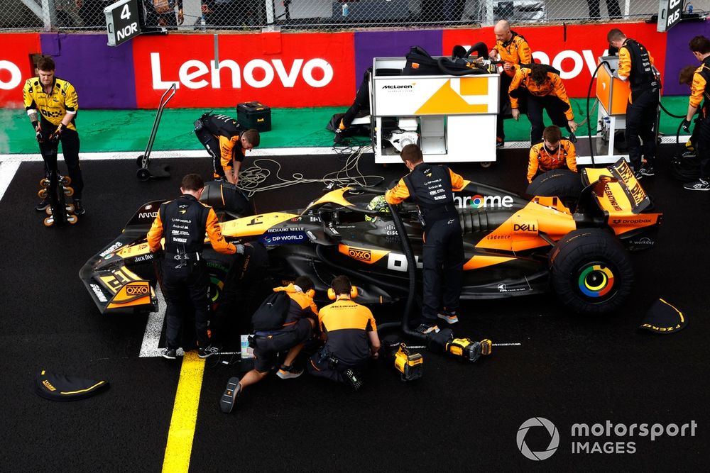 Lando Norris sur la grille de départ du GP de São Paulo 2024.