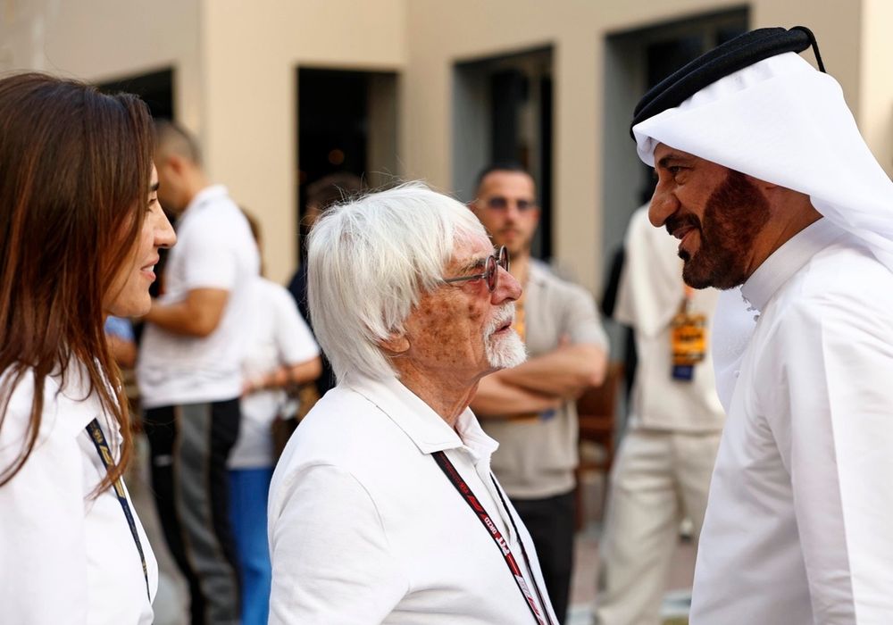 Bernie Ecclestone and Mohammed ben Sulayem, FIA President in the Paddock  