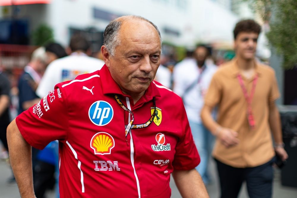 Ferrari Team Principal Frédéric Vasseur walks in the paddock