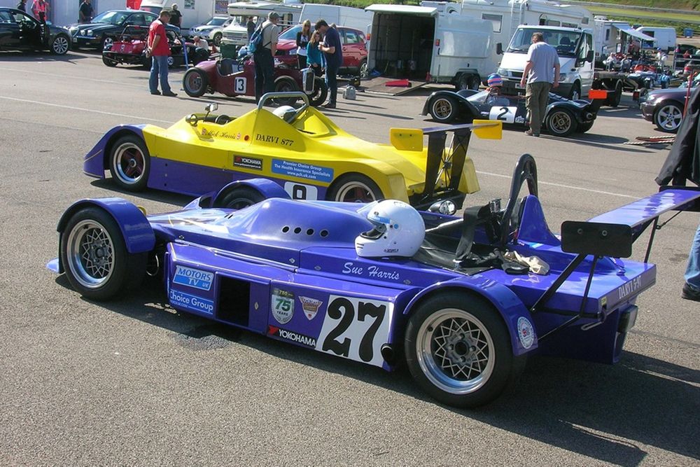 877 prior to its life-changing shunt, with Sue’s long-serving front-engined 597 in the foreground