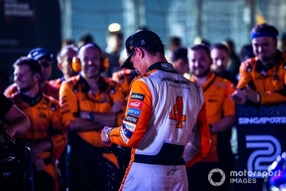 Lando Norris, McLaren F1 Team, tras la carrera en Parc Fermé