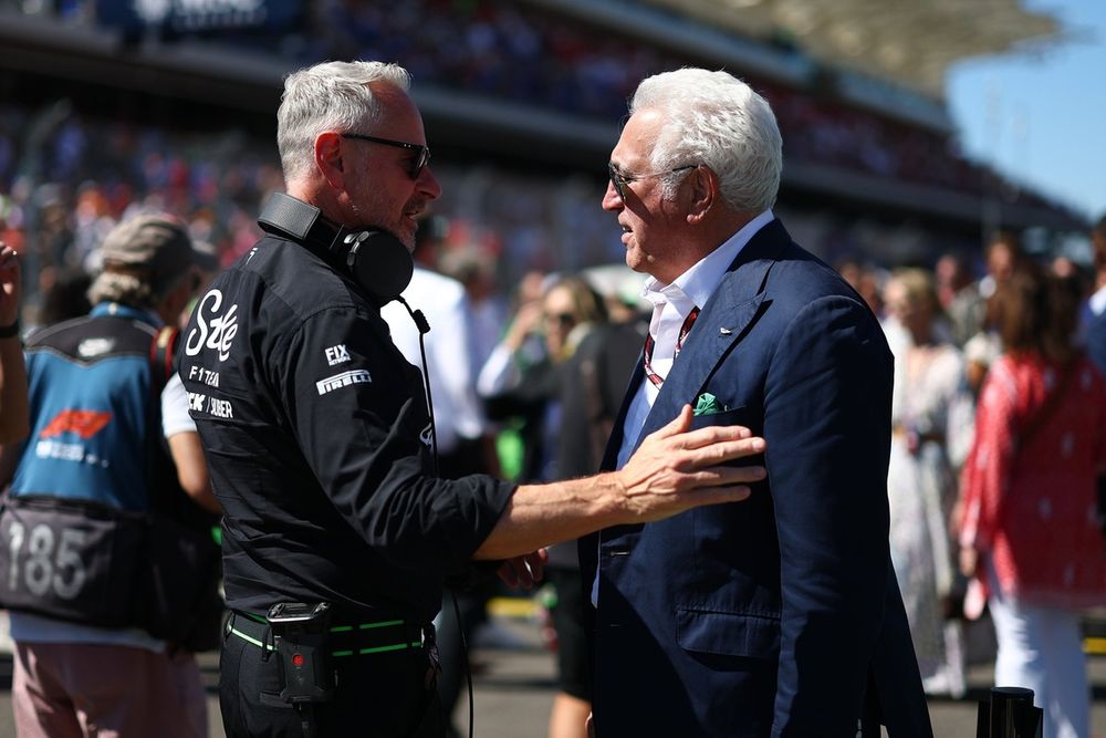 Jonathan Wheatley, Team Principal of Stake F1 Team Kick Sauber and Lawrence Stroll, Owner of Aston Martin F1 Team
