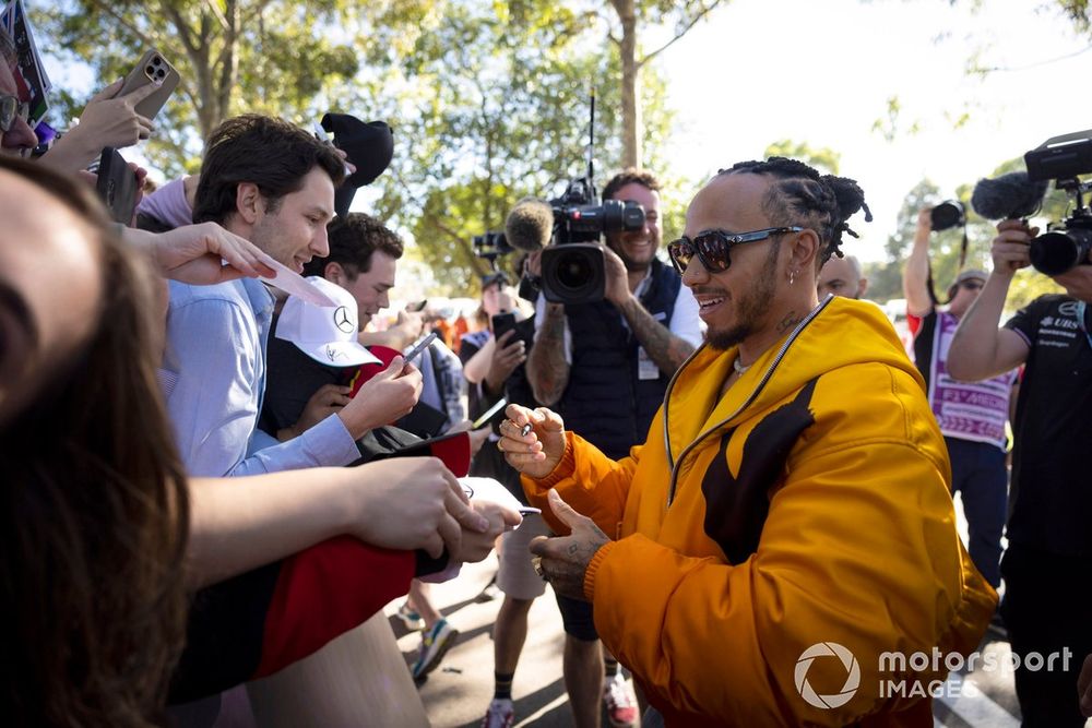 Lewis Hamilton, Mercedes-AMG F1 Team, spotkanie z kibicami przed GP Australii 2024