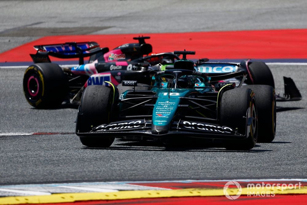 Lance Stroll, Aston Martin AMR24, Esteban Ocon, Alpine A524