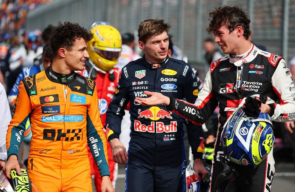 Lando Norris, McLaren, Max Verstappen, Red Bull Racing, Oliver Bearman, Haas F1 Team