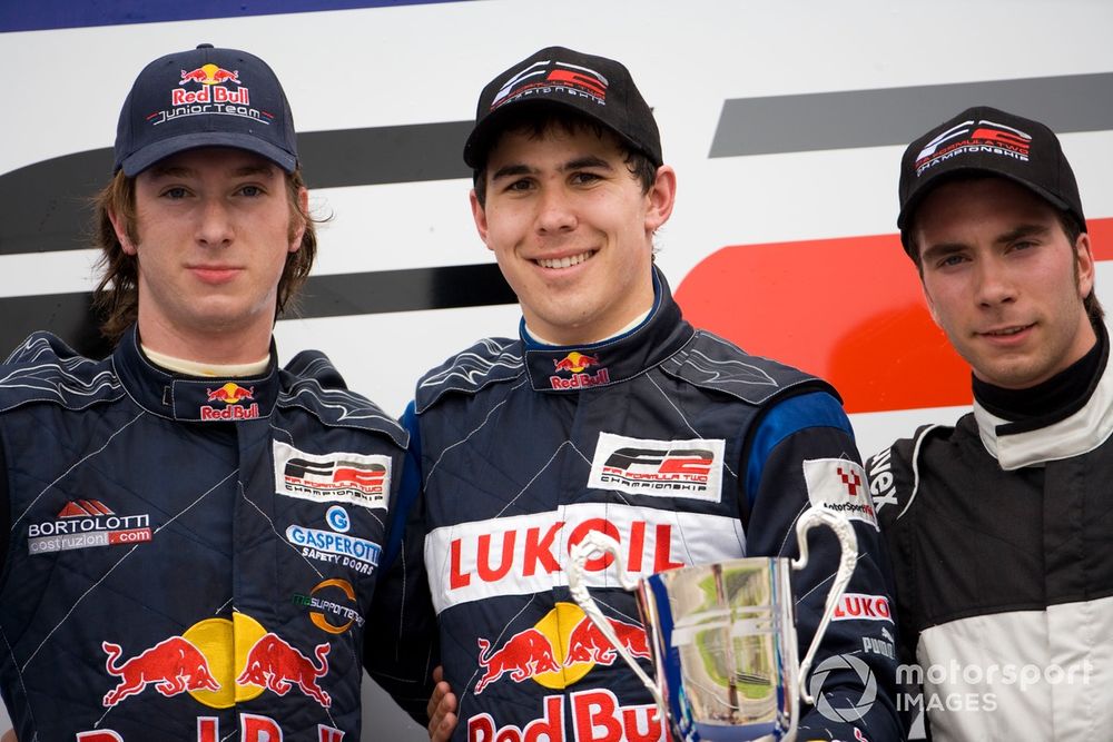 Bortolotti (pictured left with Wickens and Eng in 2009) had two stints in F2 and became its champion in 2011