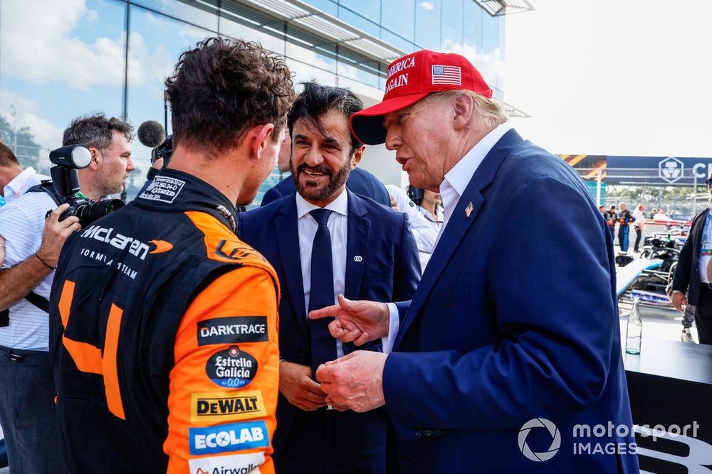 Norris meeting Trump alongside FIA president Mohammed Ben Sulayem.