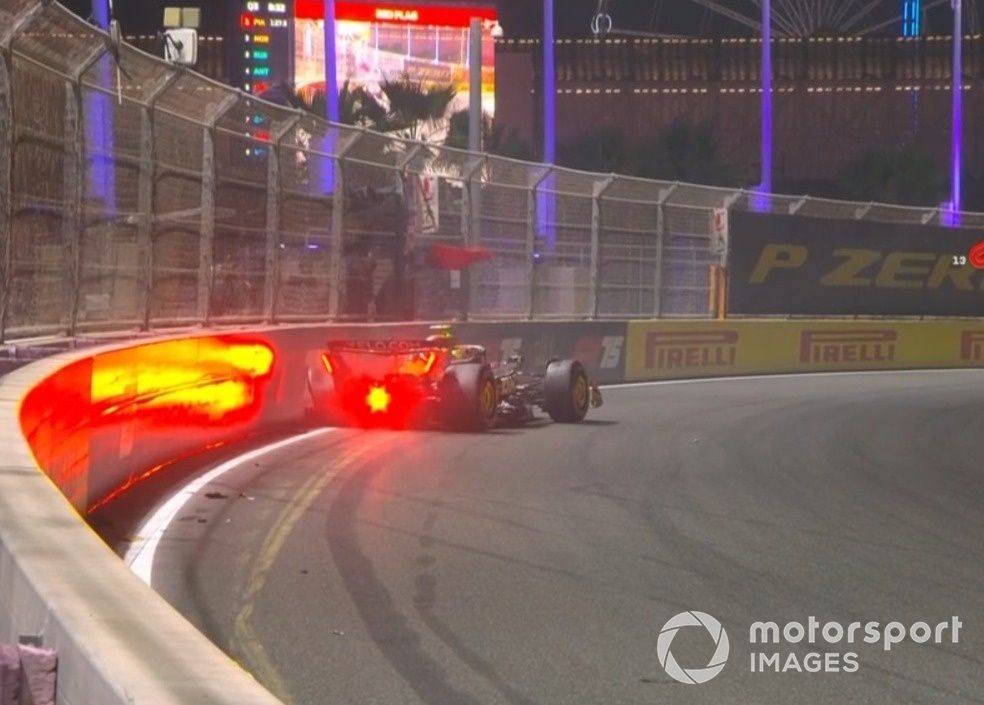 VIDEO: Norris pierde la pole al chocar en la Q3 en Arabia Saudí