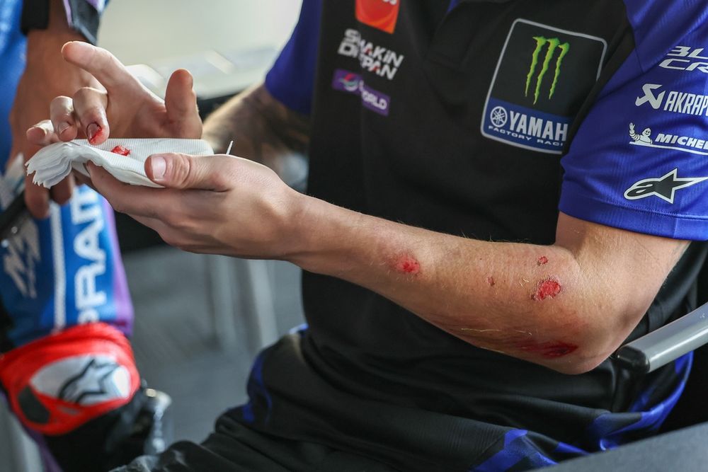 Fabio Quartararo, Yamaha Factory Racing après sa chute