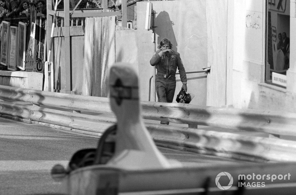 Hunt was most displeased by Depailler's driving at Monaco in 1975 and demonstrated it with a vigorous display of fist-shaking