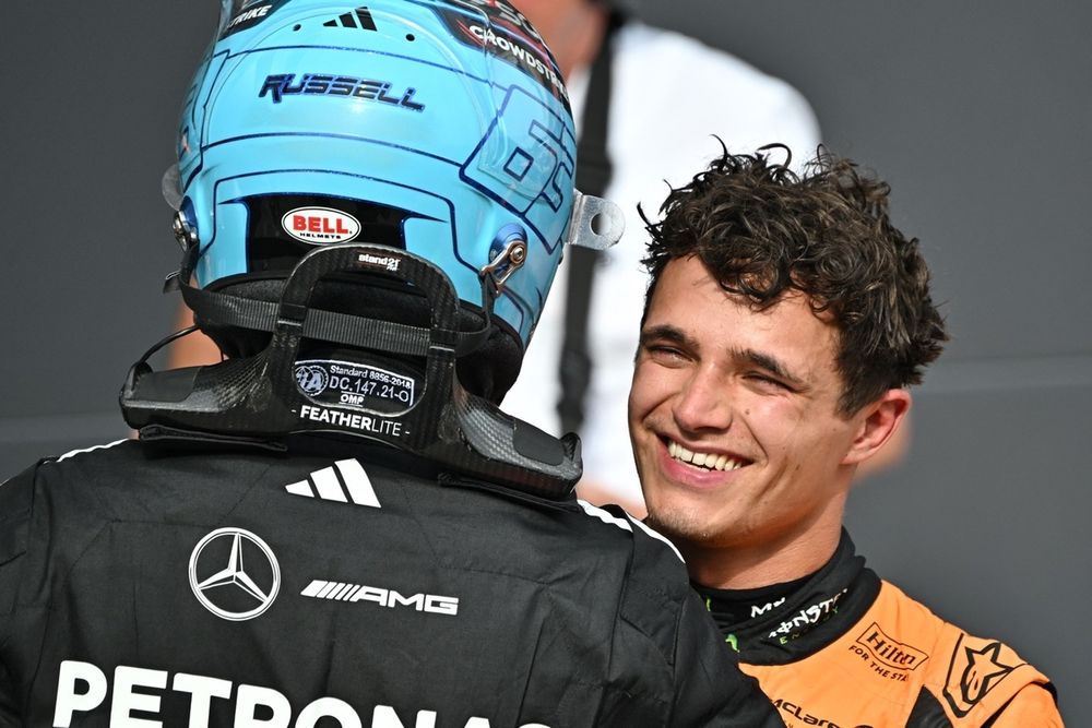 Lando Norris, McLaren, George Russell, Mercedes