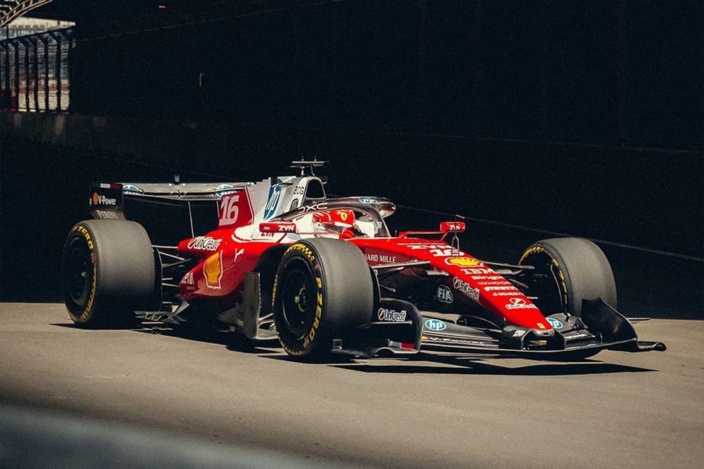 Charles Leclerc, Ferrari SF-26, en el día de filmación en el Madring.