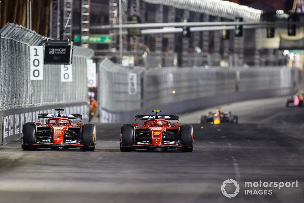 Carlos Sainz, Ferrari SF-24 overtakes Charles Leclerc, Ferrari SF-24 