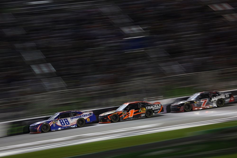 Rajah Caruth, Carson Kvapil, and Justin Allgaier of JR Motorsports