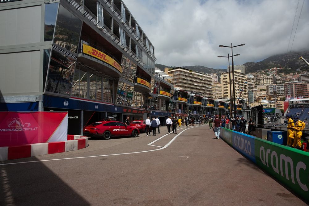 De ingang van de pitstraat in Monaco.