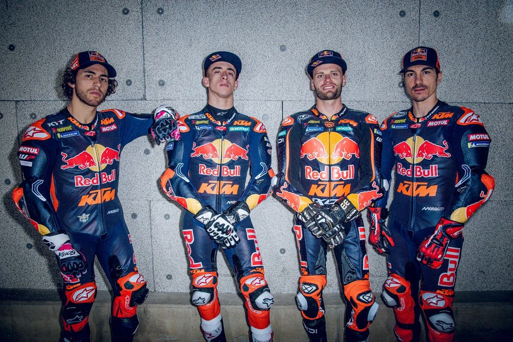 Pedro Acosta et Brad Binder, Red Bull KTM Factory Racing, Enea Bastianini et Maverick Vinales, Red Bull KTM Tech 3